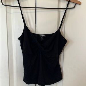 Express Black Fitted Ruched Camisole